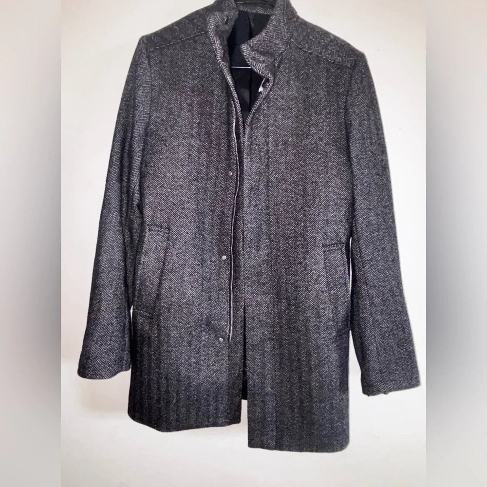 H&M Tweed Men's Gray Trench Coat